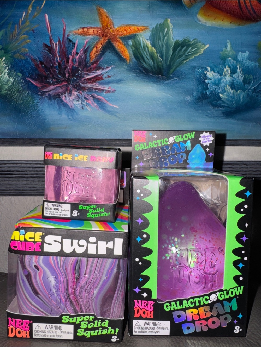 NeeDoh Purple Bundle! 💜Galactic Glow Dream Drop ✨Swirl💟 & Nice ice baby🧊